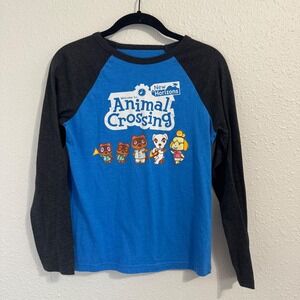 Animal Crossing Boys Size M Long Sleeve Graphic T Shirt Cotton Casual